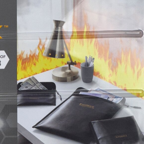 Fire Resistant Document Bags With Zippers For Cash & Documents Set Of 3 - Picture 6 of 14